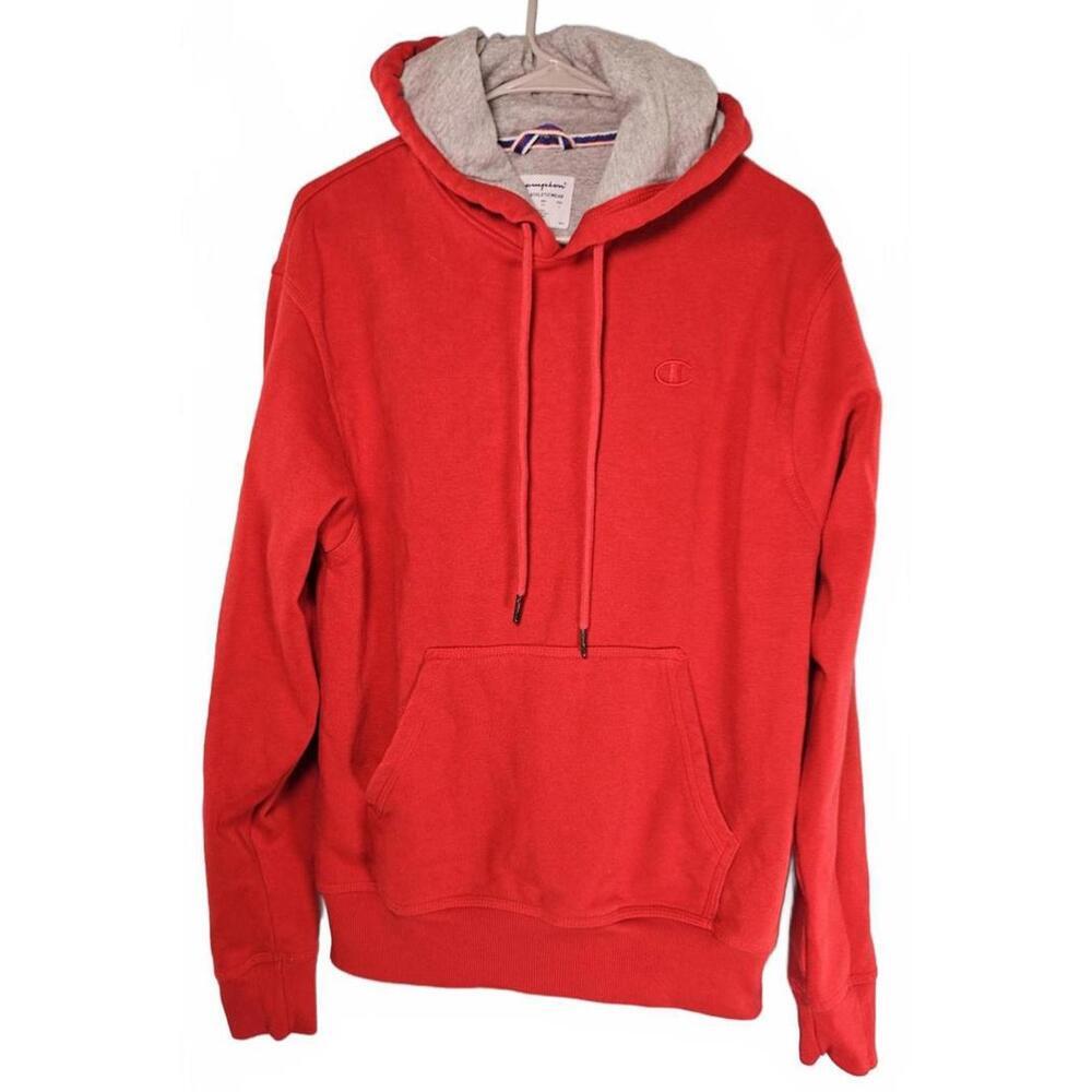 Champion Red Hooded Sweatshirt Hoodie Unisex‎ Size Small